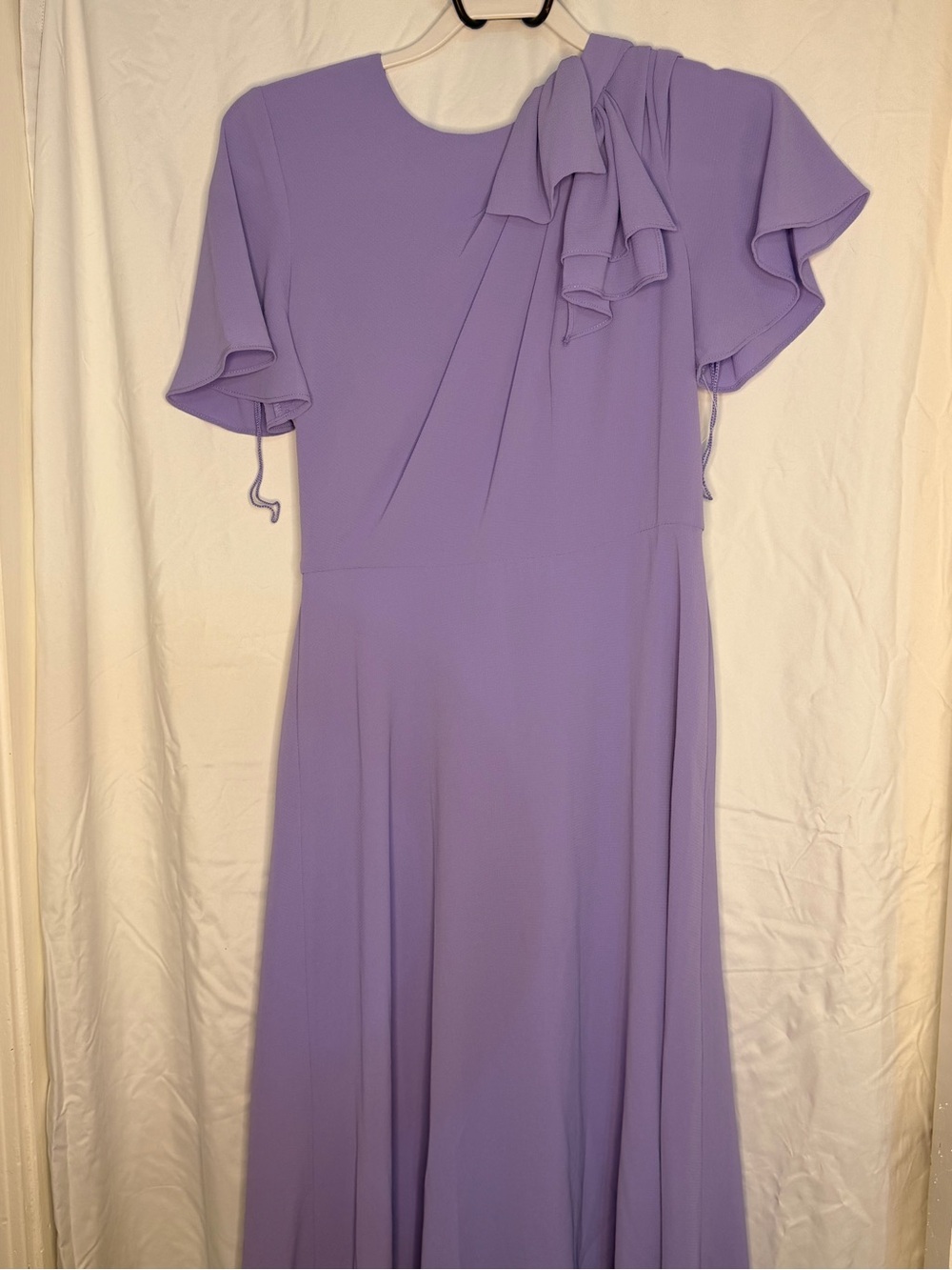 Lilac Ruffled Sleeve Women's Dress